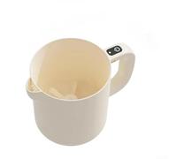 CYRENT Batteur à œufs électrique 2 en 1 sans fil et passoire - Capacité de 1 l - Batte rapide rechargeable pour œufs, lait, milkshakes, pâte, riz, café, crème de nettoyage automatique (blanc)