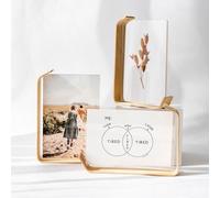 CYRENT Beau cadre photo en bois acrylique pour créer votre propre calendrier et afficher des œuvres d'art botanique lors d'événements avec des fonctionnalités personnalisables (35,6 x 53,3 cm, noyer