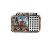 CYRENT Boîte à musique radio réglable avec décoration de Noël lumineuse et détails peints à la main pour une utilisation festive (Père Noël)