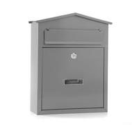 CYRENT Boîte aux lettres murale sécurisée avec serrure onstruction en acier de grande capacité pour la maison, le bureau et l'extérieur (gris)
