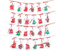 CYRENT Calendrier de Noël à suspendre à 24 compartiments, matériau en feutre pour petits articles et décoration de vacances festive (numéro de vide 1 à 24)