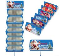 CYRENT Carte créative sur le thème du Père Noël 10 emplacements avec 10 compartiments pour espèces ou cartes, conçu pour les fêtes et les vacances (bleu)