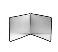 CYRENT Déflecteur de cuisine en acier inoxydable avec trois panneaux à charnière réglables pour cuisinière à gaz, protection contre les éclaboussures, comptoir, mur, sol, facile à nettoyer (A)