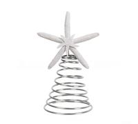 CYRENT Étoile en résine et fer pour sommet du sapin de Noël, décoration classique robuste pour les fêtes de fin d'année, améliore la stabilité et l'atmosphère festive (blanc)