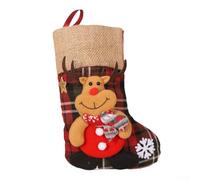 CYRENT Grande chaussette de Noël à suspendre, motif Père Noël avec grand espace pour les articles de vacances, présentoir cheminée (E-W93)