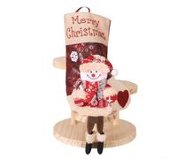 CYRENT Grande chaussette de Noël en tissu, motif Père Noël pour cheminée, grand espace pour friandises et jouets de vacances (E-W101)