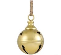 CYRENT Grande cloche de Noël en métal à suspendre pour sapin, cheminée, table, centre de table festif en fer, présentoir de vacances, 14 x 9,5 x 9,5 cm, 16 x 12 x 12 cm, 1 pièce (doré petit)