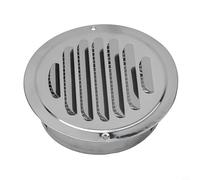 CYRENT Grille d'aération ronde en acier inoxydable 304 avec moustiquaire pour mur extérieur (tube de 120 mm)