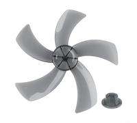 CYRENT Hélice de ventilateur à cinq lames de 45,7 cm en polypropylène avec écrou de montage pour ventilateur de bureau debout (noir transparent)
