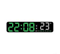 CYRENT Horloge numérique LED multifonction avec affichage de l'heure, de la température, du jour de la semaine et de l'alarme avec fonction compte à rebours et fonctionnement silencieux pour bureau ou