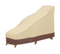 CYRENT Housse de protection imperméable et robuste en tissu Oxford 190T pour meubles d'extérieur, résistante aux déchirures, anti-décoloration, grille d'aération, piscine, jardin, beige, café