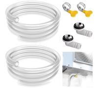 CYRENT Joint coudé de tuyau d'évacuation CA de 15 mm à 12 mm avec collier de serrage en caoutchouc flexible Kit de raccord de tuyau de condensat pour unités de climatisation Blanc