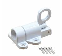 CYRENT Loquet à ressort en aluminium à fermeture automatique pour fenêtre à battant - Noir blanc argenté - 58 x 44 mm - Installation facile - Sécurité améliorée (blanc)