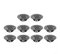 CYRENT Lot de 10 couvercles d'aération en acier inoxydable pour armoires avec fente pour carte pour améliorer la circulation de l'air et empêcher l'humidité dans les meubles tels que les armoires et