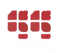 CYRENT Lot de 10 outils de calfeutrage réutilisables en silicone avec grattoirs à bords multiples pour enlever le mastic et applicateur lisse (rouge)