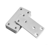 CYRENT Lot de 10 supports plats pour bois 80 × 40 × 2 mm Plaques de jonction plates en acier inoxydable Supports de fixation du bois Connecteur de réparation en métal