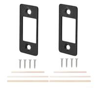 CYRENT Lot de 2 gâches à pêne dormant en acier inoxydable, protection de loquet de porte renforcée, double plaque épaisse (2 pièces, noir)
