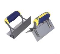 CYRENT Lot de 2 outils pour béton - Truelle de bordure en béton - Rainureuse en acier inoxydable - Pour une finition de précision (interne + externe)