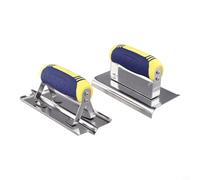 CYRENT Lot de 2 outils pour béton - Truelle de bordure en béton - Rainureuse en acier inoxydable - Pour une finition de précision (courbée + tranchante)