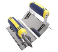 CYRENT Lot de 2 outils pour béton - Truelle de bordure en béton - Rainureuse en acier inoxydable - Pour une finition de précision (extérieur + tranchant)