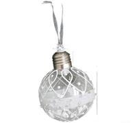 CYRENT Lot de 4 boules de Noël transparentes à suspendre avec lueur douce et lumineuse, décoration de scène de neige, matériau plastique pour une utilisation saisonnière (C)