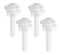 CYRENT Lot de 4 vis de rechange pour siège de toilette en plastique blanc avec écrous, rondelles, charnières de montage supérieur, accessoires de salle de bain