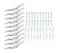 CYRENT Lot de 5/10 crochets à taquet en acier inoxydable pour rideaux, stores, rouleaux de positionnement, corde, support avec vis (10 pièces)