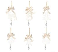 CYRENT Lot de 6 décorations de Noël uniques avec cloches, arbres, étoiles, flocons de neige, rennes et bonhomme de neige pour décoration d'arbre et de maison