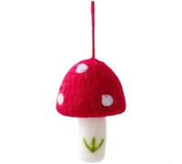 CYRENT Lot de mini champignons faits à la main en feutre de laine pour sapin de Noël, décorations à suspendre et affichage des fêtes saisonnières (E)