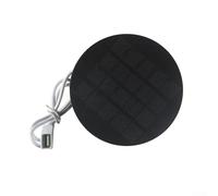 CYRENT Panneau de charge solaire rond USB 2 W 5 V - Panneau solaire monocristallin en silicone monocristallin pour lampes de jardin et petits appareils - Design compact