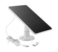 CYRENT Panneau solaire réglable à 360 degrés 4 W 5 V pour caméra de sonnette, prend en charge le chargement de batterie de 3 V à 5 V, comprend un connecteur de type C vers micro USB et un câble de 3