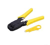 CYRENT Pince à sertir multi-usage pour câble réseau RJ45/RJ12/RJ11 | Pince à sertir multifonction avec matrices de précision pour 8P/6P/4P. Coupe et dénude les fils. Pour la maison