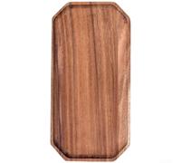 CYRENT Plateau à goûter en bois de noyer de forme irrégulière poli à la main avec bord peu profond pour fruits, desserts, apéritifs, salle à manger, fête, 30 x 12 x 2 cm