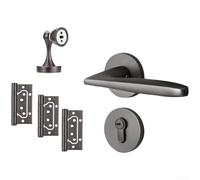 CYRENT Poignée de porte magnétique silencieuse avec serrure fendue et absorption automatique de la langue, fabriquée à partir d'aluminium spatial pour une utilisation durable pour une utilisation