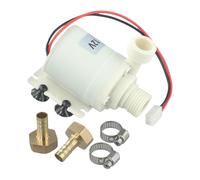 CYRENT Pompe à eau solaire 12 V CC silencieuse, moteur sans balais, coupleur en laiton compatible avec filetage NPT de 1,27 cm, max 8 lm, faible bruit, systèmes de chauffage à refroidissement à chaud