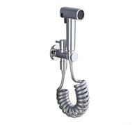 CYRENT Pulvérisateur de bidet mural double fonction avec angles de pulvérisation réglables, pulvérisateur de toilette portatif en laiton pour un nettoyage efficace (argent)