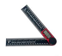CYRENT Rapporteur d'angle numérique 17,8 cm 200 mm ABS Règle d'angle et inclinomètre avec grand écran LCD pour le travail du bois et des métaux précis Noir (rouge)