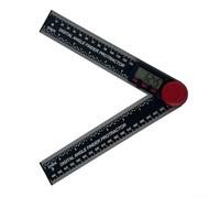CYRENT Rapporteur d'angle numérique 17,8 cm 200 mm ABS Règle d'angle et inclinomètre avec grand écran LCD pour le travail du bois et du métal Noir