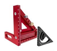 CYRENT Règle de mesure multi-angles 3D, équerre d'angle 2 en 1 avec goupille de positionnement, règle triangulaire 45°/90° pour le travail du bois, le dessin (C)