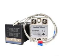 CYRENT Régulateur de température numérique PID REX C100 avec thermocouple de type K et 40 A pour applications à haute température