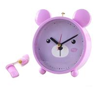 CYRENT Réveil silencieux à piles avec un bip sonore doux pour étudiants - Design mignon pour chambre à coucher ou bureau - 11 x 3,7 x 13,5 cm - Plastique (violet)