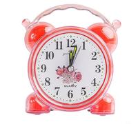 CYRENT Réveil silencieux coloré et mignon, horloge de bureau et de chevet sans tic-tac avec veilleuse pour la gestion du temps en classe, décoration de chambre d'enfant (rouge)