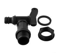 CYRENT Robinet de citerne d'eau en plastique et couvercle pour le rangement des barils de pluie, noir, dessus amovible, de qualité alimentaire, équipement de jardin extérieur, nettoyage facile, design