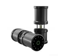 CYRENT Serrure de porte à empreintes digitales offrant plusieurs options y compris empreinte digitale, mot de passe, contrôle par application, clé mécanique, batterie rechargeable USB et accès