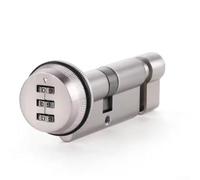 CYRENT Serrure mécanique à mot de passe, serrure de porte à combinaison sans clé à 3 chiffres avec 1 000 codes pour portes de 30 à 50 mm de location (tirage au nickel)