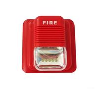 CYRENT Sirène d'alarme incendie visuelle filaire 12 V 24 V 105 dB avec LED stroboscopique 3 tons ABS durable pour bureau industriel (24 V)