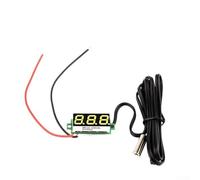 CYRENT Thermomètre numérique avec affichage LED et sonde de température pour intérieur ou extérieur, voiture, réfrigérateur DC 4-28 V -50 à 125 °C (jaune)
