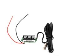 CYRENT Thermomètre numérique avec affichage LED et sonde de température pour intérieur ou extérieur, voiture, chambre et réfrigérateur DC 4-28 V -50 à 125 °C (blanc)