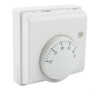 CYRENT Thermostat de pièce mécanique rotatif bouton réglable contrôle de la température 10°C-30°C clic sonore compact pour systèmes de chauffage au sol, chaudières, maison, bureau, facile à installer