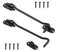 CYRENT Verrou de porte coulissante en acier inoxydable de 20,3 cm avec crochet à œillet pour un verrouillage sécurisé sur les portes de grange et les abris de jardin (acier inoxydable 20,3 cm)